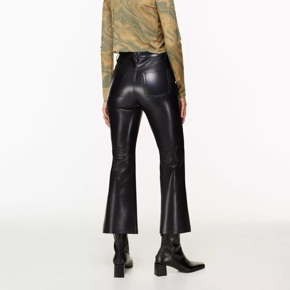 The Melina Kick Flare Pant High-waisted Vegan Leather kick-flare pants NWT 2 - Picture 1 of 5